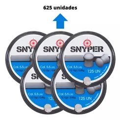 Kit 5 Chumbinho Diabolo Snyper 5.5mm - C/ 125un