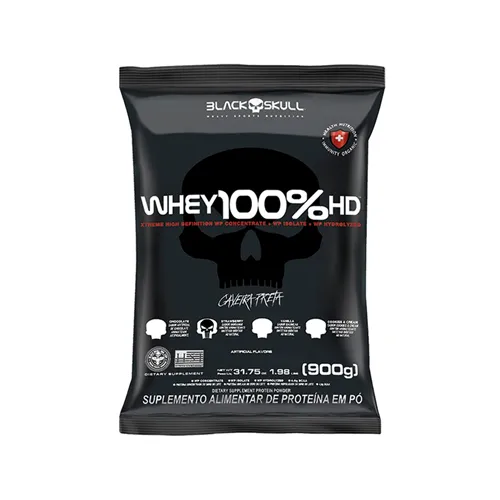 Refil Whey 100% HD Morango 900g - Blackskull