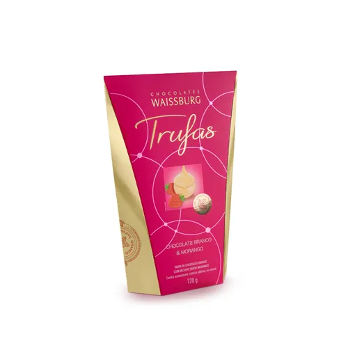 Trufa Weissburg Chocolate Branco C/Recheio Morango 120g