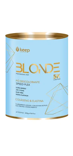 PÓ DESCOLORANTE SPEED PLEX 5K AZUL 500G - KEEP COSMÉTICOS