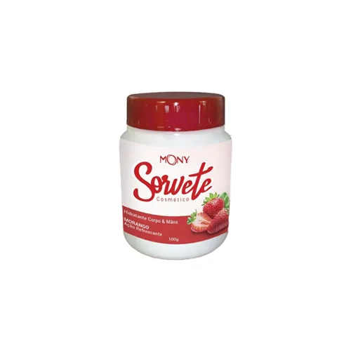 Sorvete Hidratante Corpo & Mãos Morango Mony 100g
