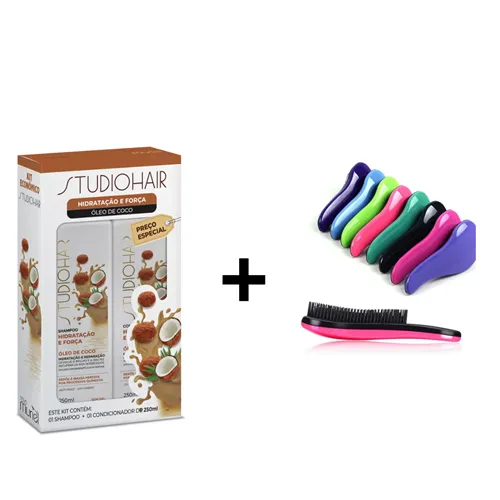Kit shampoo & condicionador Hidratação Muriel + Escova magica(cor a sua escolha)