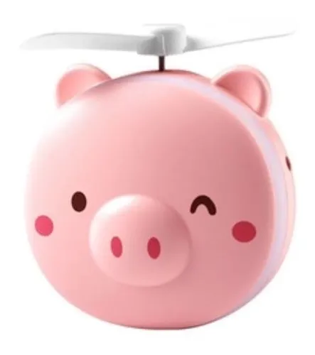 Mini Fan Espelho Para Maquiagem Com Led e Ventilador  Porquinho