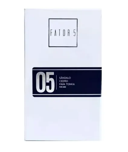 Perfume Masculino Fator 5 Nº 05 60ml - Sândalo, Cedro, Fava Tonka