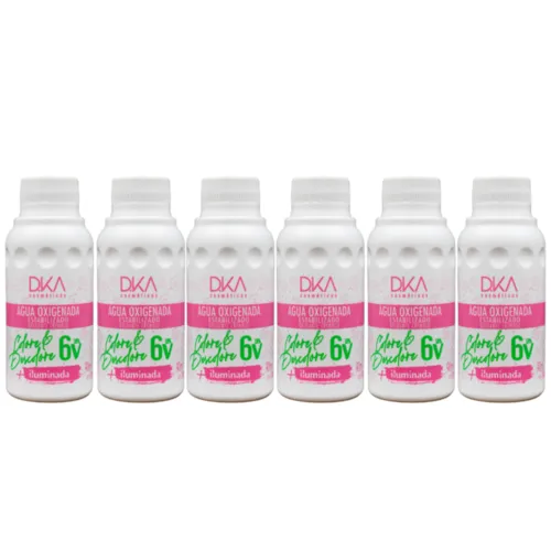 Kit 6 Aguas Oxigenadas Colore e Descolore Iluminada 06 Volumes DKA Cosméticos 90ml