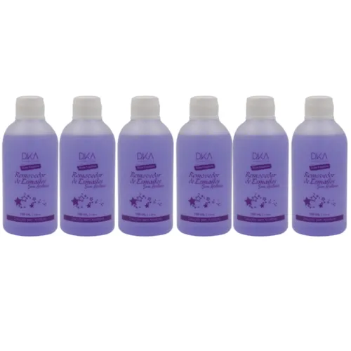 Kit Removedor de Esmalte SEM ACETONA 6 Unidades de 100ml DKA Cosméticos