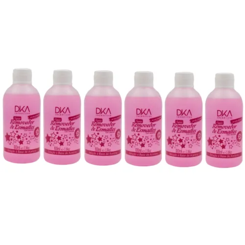 Kit Removedor de Esmalte Com Acetona 6 Unidades de 100ml DKA Cosméticos